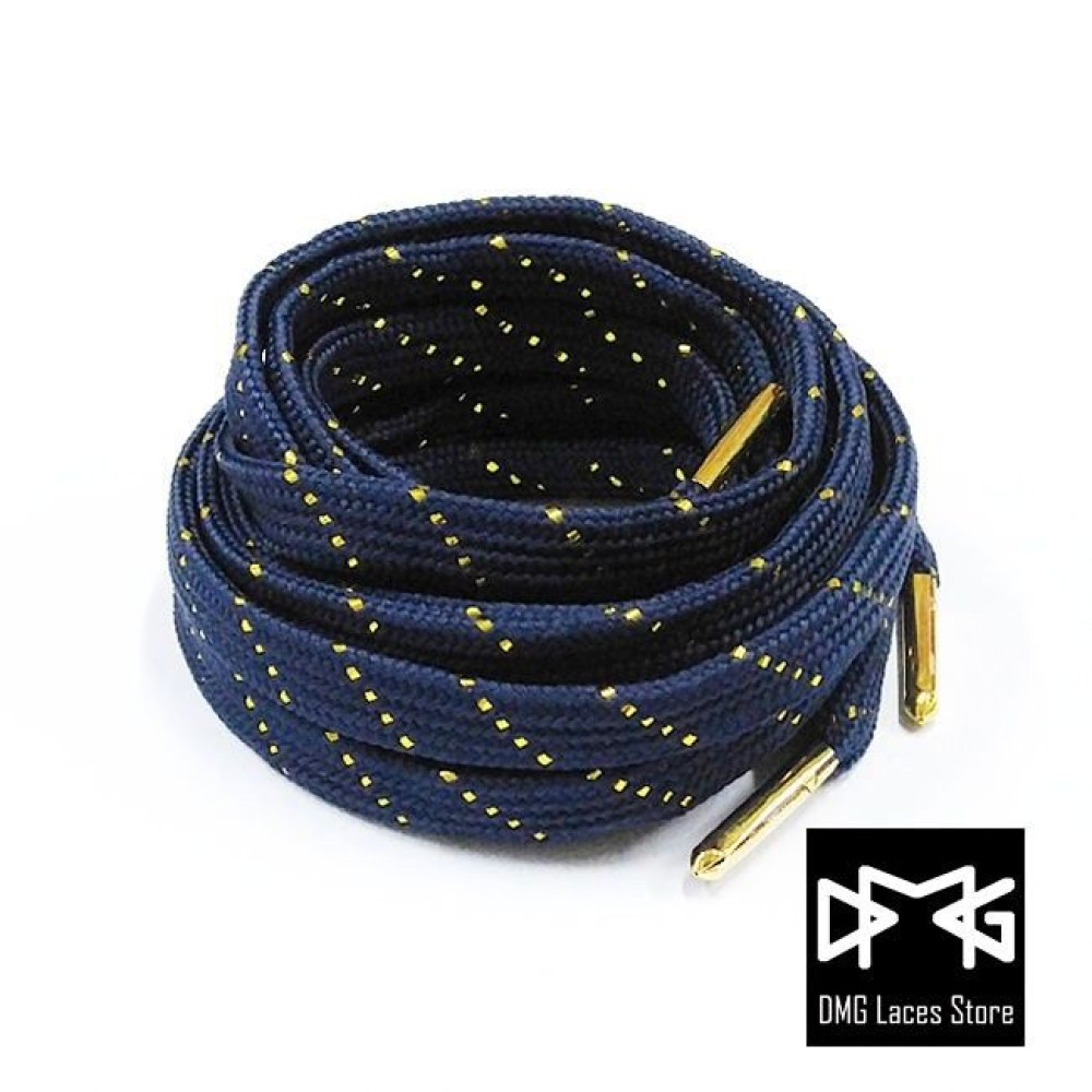 Gold Thread Flat Laces ( Navy )